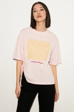Pembe Nori Örme Comfort T-shirt