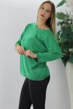 Yeşil Dirsek Kol Salaş Bluz