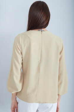 Camel Göğüs Kısmı Kapama Detaylı Bluz