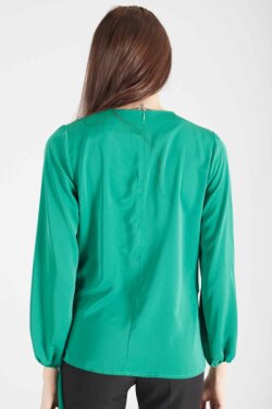 Yeşil Göğüs Kısmı Kapama Detaylı Bluz