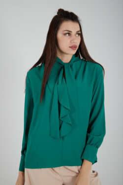 Yeşil Önü Fırfır Detaylı Bluz