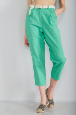 Yeşil Yüksek Bel Kot Pantolon