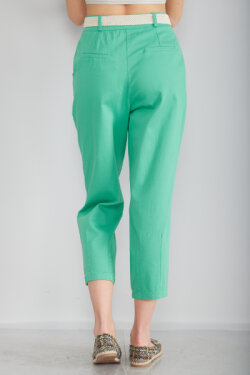 Yeşil Yüksek Bel Kot Pantolon