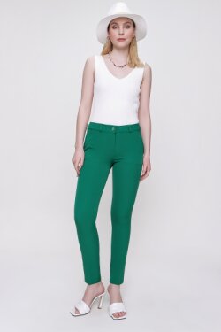 Yeşil Cepli Kumaş Pantolon