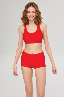 Kırmızı Sporcu Kesim Bikini Takımı