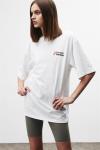 Beyaz Madison Örme Oversize T-shirt