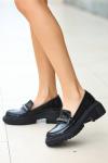 Siyah Reby Rugan Babet Ayakkabı