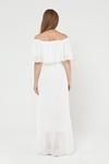 Beyaz Carmen Uzun Şifon Elbise