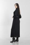 Siyah Uzun Kol Boğazlı Yaka Elbise