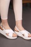 Beyaz Topuklu Sandalet