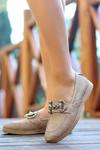 Bej Celio Cilt Desenli Babet Ayakkabı