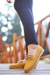Hardal Sarısı Celio Cilt Desenli Babet Ayakkabı