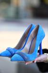 Mavi Gida Süet Stiletto Ayakkabı