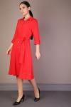 Scarlet Gömlek Yaka Kemerli Midi Elbise