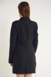 Siyah Taş Püsküllü Mini Ceket Abiye Elbise