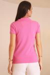 Pembe Kısa Kollu Yakalı T-shirt