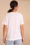 Beyaz Renk Baskılı Basict-shirt