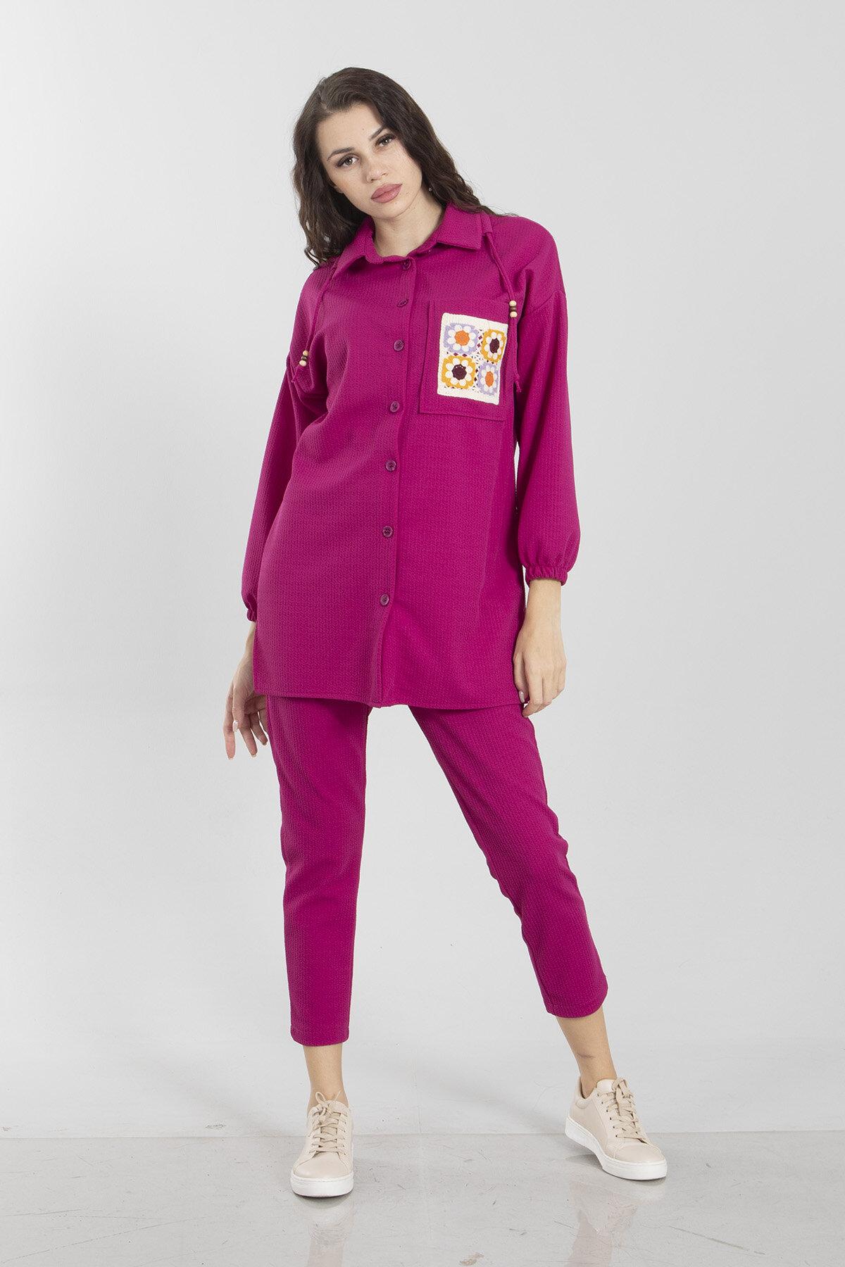 Mor Tunik Pantolon İkili Takım - Ardanewline