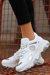 Beyaz Diana Cilt Bağcıklı Spor Ayakkabı