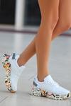 Sedef Funie Cilt Beyaz Detaylı Bağcıklı Spor Ayakkabı