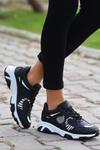 Siyah Diana Cilt Bağcıklı Spor Ayakkabı