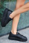 Siyah Joris Cilt Bağcıklı Spor Ayakkabı