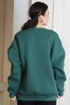 Yeşil Yazı Detaylı Uzun Kollu Sweatshirt