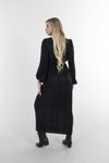Siyah Uzun Kol Pilise Elbise