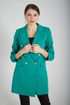 Yeşil Kruvaze Yaka Blazer Ceket