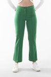 Yeşil Yüksek Bel Çima Dikişli Pantolon