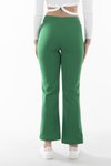 Yeşil Yüksek Bel Çima Dikişli Pantolon