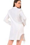 Beyaz Yanı Special Taş Tasarım Mini Ceket Abiye Elbise