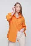 Orange Geniş Yaka Düz Gömlek