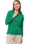 Yeşil Çift Cepli Altı Püsküllü Gömlek