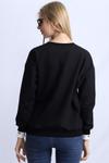 Siyah Kolu İkili Manşet Detaylı Sweatshirt