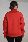 Kırmızı Geniş Yaka Sweatshirt