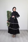 Siyah Kat Kat Abiye Elbise