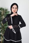 Siyah Kat Kat Abiye Elbise