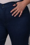Büyük Beden Dar Paça Uzun Boy Kot Pantolon - Lacivert