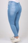 Buz Mavi Büyük Beden Taşlamalı Ve Tırnaklı Dar Paça Uzun Boy Kot Pantolon