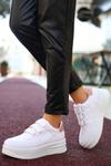 Beyaz Pagin Cilt Pudra Detaylı Spor Ayakkabı