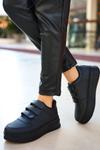 Siyah Pagin Cilt Cırt Cırtlı Spor Ayakkabı