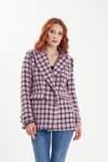 Lila Chanel Kumaş Desenli Şık Ceket