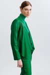 Yeşil Yakası Dökümlü Deri Ceket