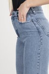 Mavi Bol Paça Taş Detaylı Kot Pantolon