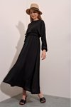 Siyah Kuşaklı Ayrobin Elbise