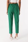 Yeşil Beli Lastikli Düz Pantolon