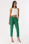 Yeşil Beli Lastikli Düz Pantolon