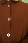 Kahverengi Düğmeli Aerobin Gömlek