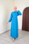Nadia Salaş Standart Mavi Elbise